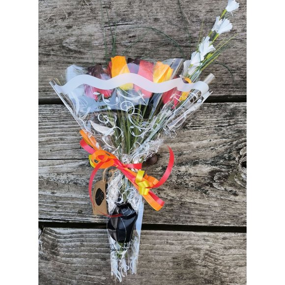 2 Dozen Dark Fall Harvest Colors Yellows, Oranges, Reds The Original Wooden Rose - Picture 7 of 8